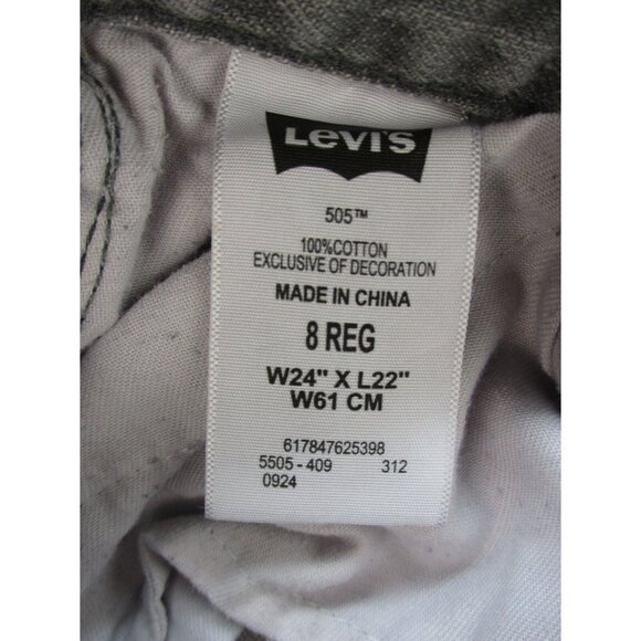 Levis 505 Jeans Boys Size 8 Regular Denim Youth Straight Gray Classic Pants - Picture 8 of 10